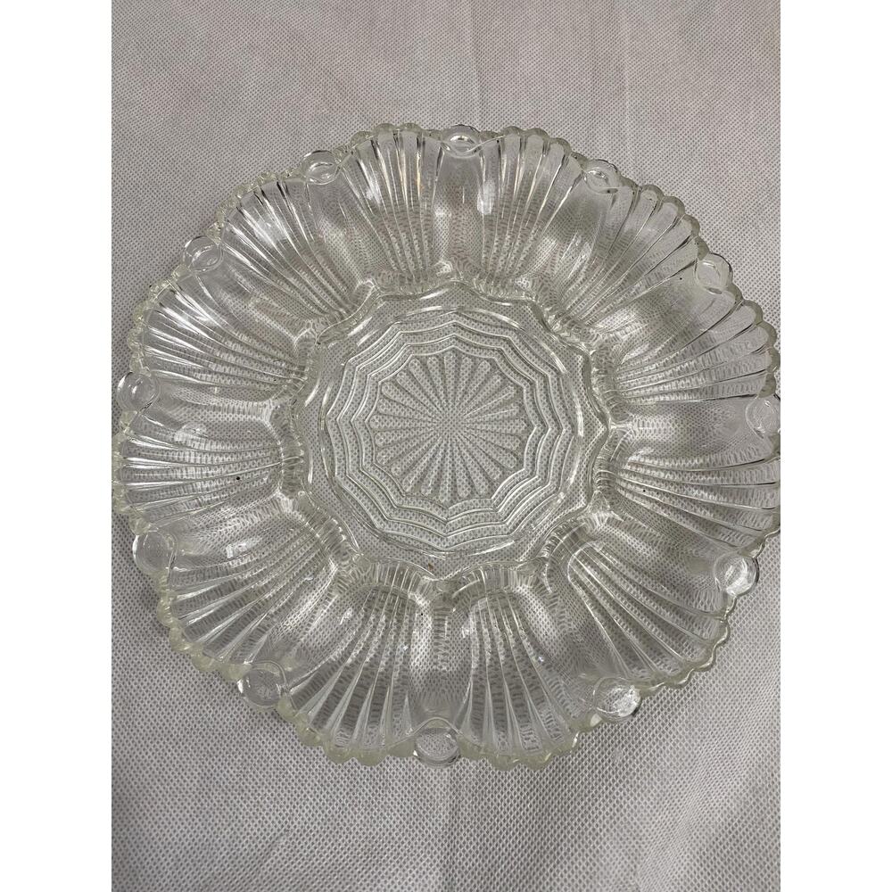 Deviled Egg Oyster Platter vintage ‎ 10x10x1